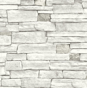 Stacked Stone Arctic Grey by Seabrook Wallpaper