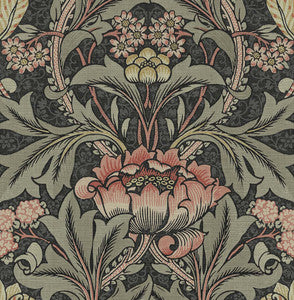 Acanthus Floral Charcoal & Rosewood by Seabrook Wallpaper