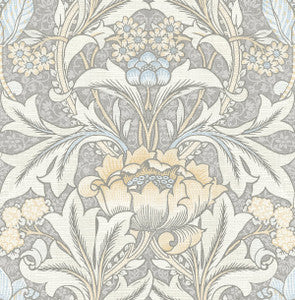 Acanthus Floral Daydream Grey & Pearl Blue by Seabrook Wallpaper