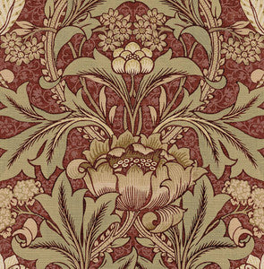 Acanthus Floral Red Clay & Lichen by Seabrook Wallpaper