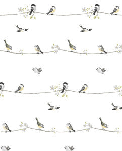 Sweet Tweet Charcoal & Buttercup by Seabrook Wallpaper