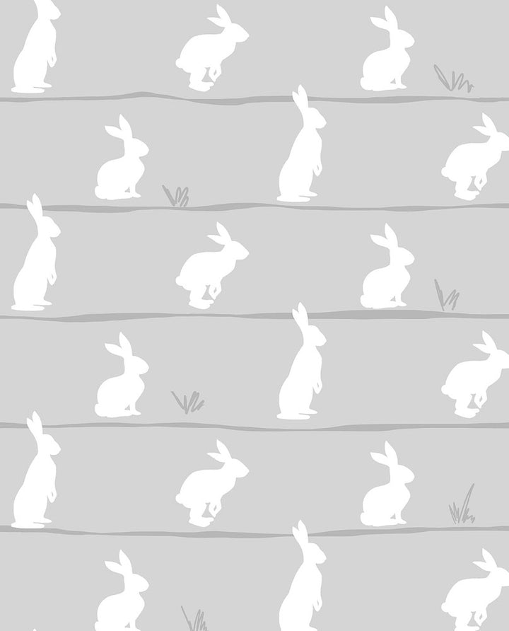 Bunny Trail Daydream Grey by Seabrook Wallpaper NextWall Peel & Stick United States 30.75 25.2" 20.5" - Fabric Carolina -