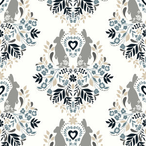 Spring Damask Bluestone & Grey by Seabrook Wallpaper