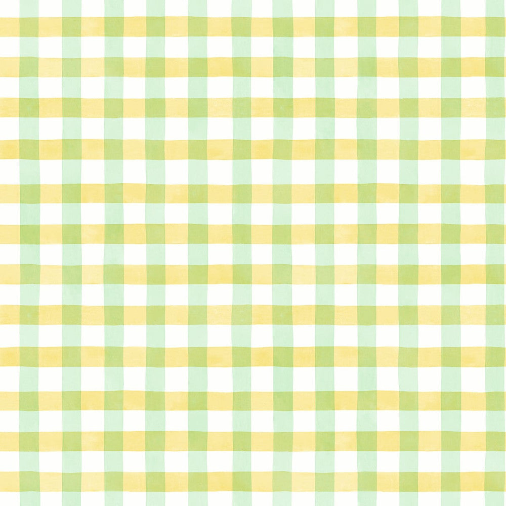Spring Plaid Lemon Lime by Seabrook Wallpaper NextWall Peel & Stick United States 30.75 8.4" 20.5" - Fabric Carolina -