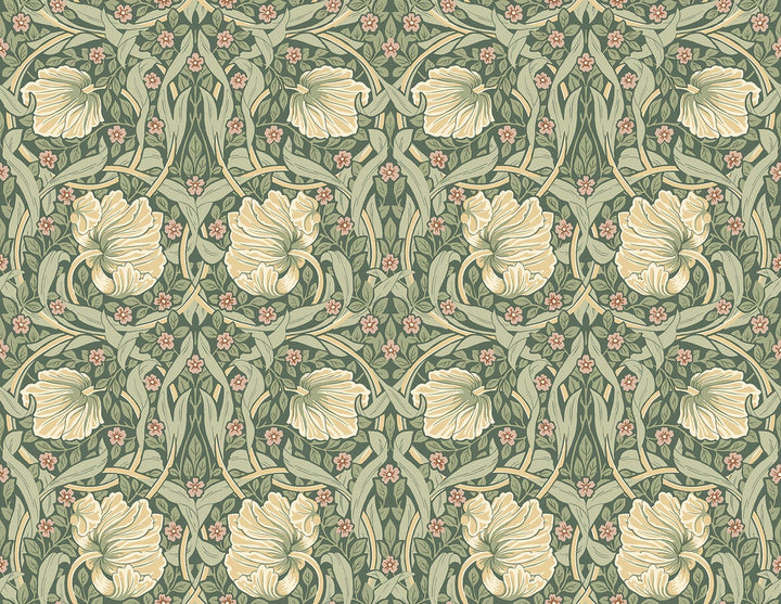Pimpernel Floral Gardenia & Sage by Seabrook Wallpaper NextWall Peel & Stick United States 40.5 10.43" 27" - Fabric Carolina -