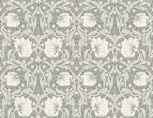 Pimpernel Floral Alloy Grey & Alabaster by Seabrook Wallpaper