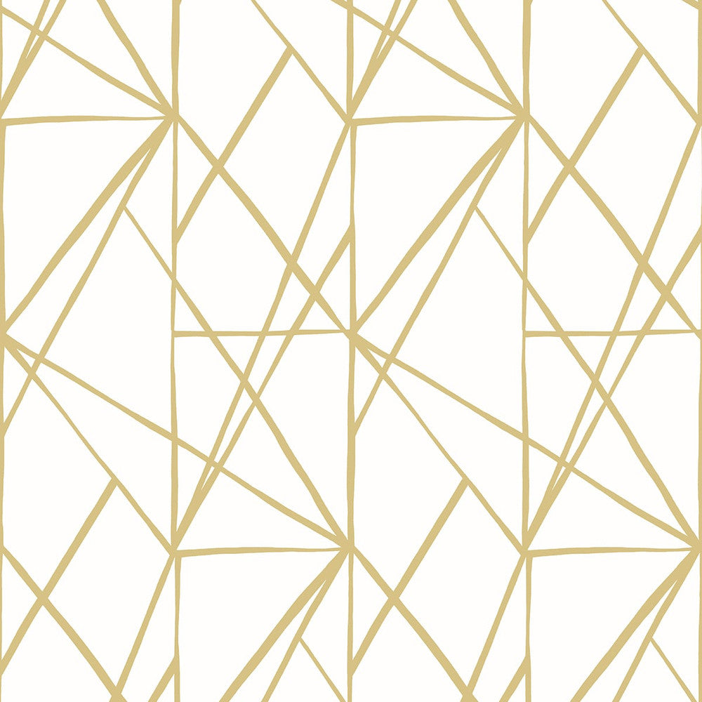 Quartz Geo Metallic Gold by Seabrook Wallpaper NextWall Peel & Stick United States 30.75 25.2" 20.5" - Fabric Carolina -