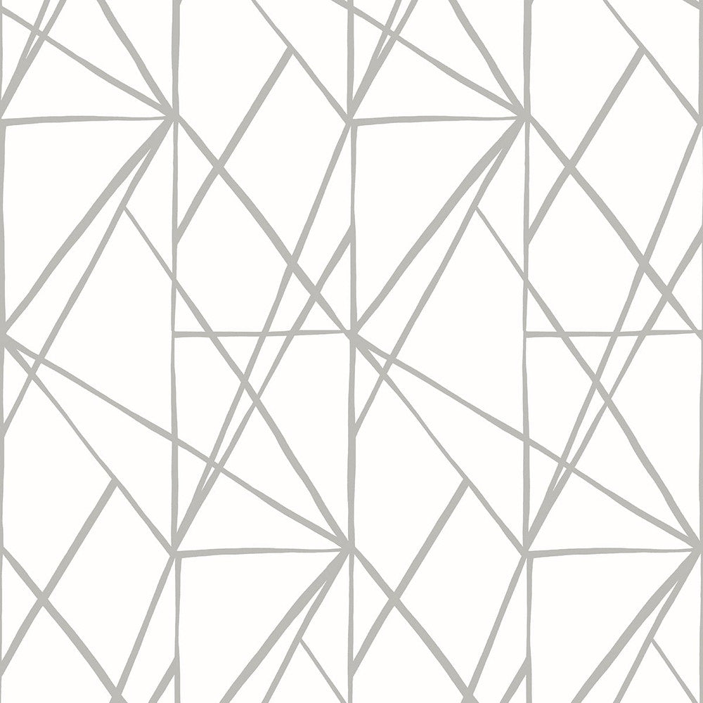 Quartz Geo Harbor Grey by Seabrook Wallpaper NextWall Peel & Stick United States 30.75 25.2" 20.5" - Fabric Carolina -