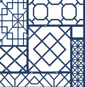 Garden Trellis Navy Blue by Seabrook Wallpaper