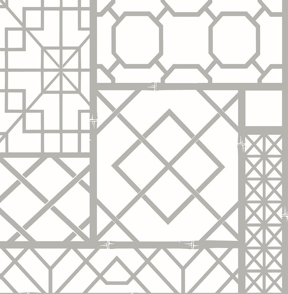 Garden Trellis Harbor Grey by Seabrook Wallpaper NextWall Peel & Stick United States 30.75 20.87" 20.5" - Fabric Carolina -