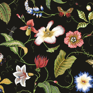 Summer Garden Floral Jet Black by Seabrook Wallpaper