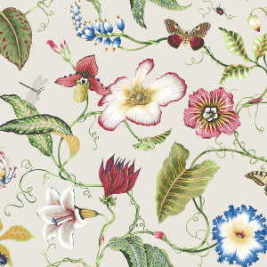 Summer Garden Floral Raspberry & Chartreuse by Seabrook Wallpaper