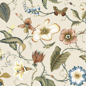 Summer Garden Floral Alabaster by Seabrook Wallpaper