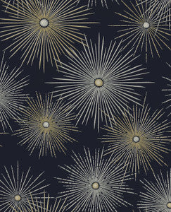 Starburst Geo Midnight & Gold by Seabrook Wallpaper