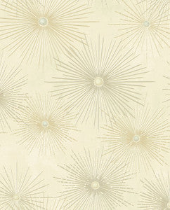 Starburst Geo Ivory & Metallic Gold by Seabrook Wallpaper
