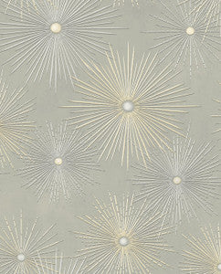 Starburst Geo Silversmoke & Metallic Gold by Seabrook Wallpaper