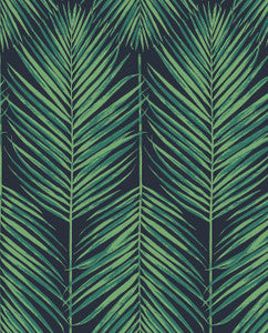 Tropic Palm Midnight Blue & Sea Green by Seabrook Wallpaper