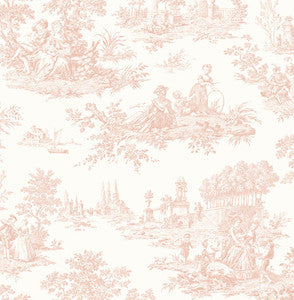 Chateau Toile Blush by Seabrook Wallpaper