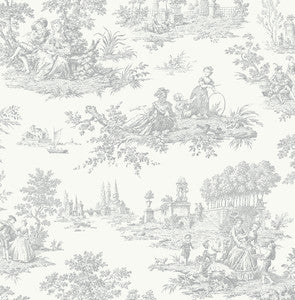 Chateau Toile Argos Grey by Seabrook Wallpaper