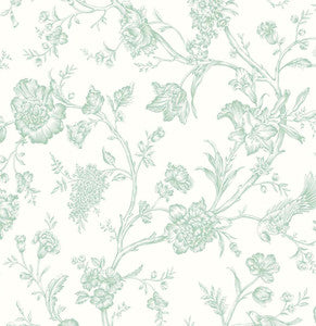 Jasmine Chinoiserie Seaglass by Seabrook Wallpaper