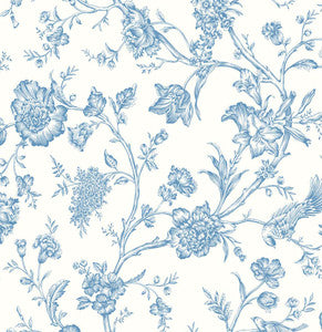 Jasmine Chinoiserie Carolina Blue by Seabrook Wallpaper
