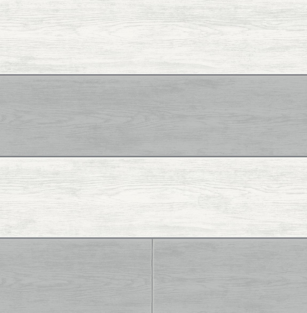 Two Toned Shiplap Argos Grey by Seabrook Wallpaper NextWall Peel & Stick United States 30.75 20.87" 20.5" - Fabric Carolina -