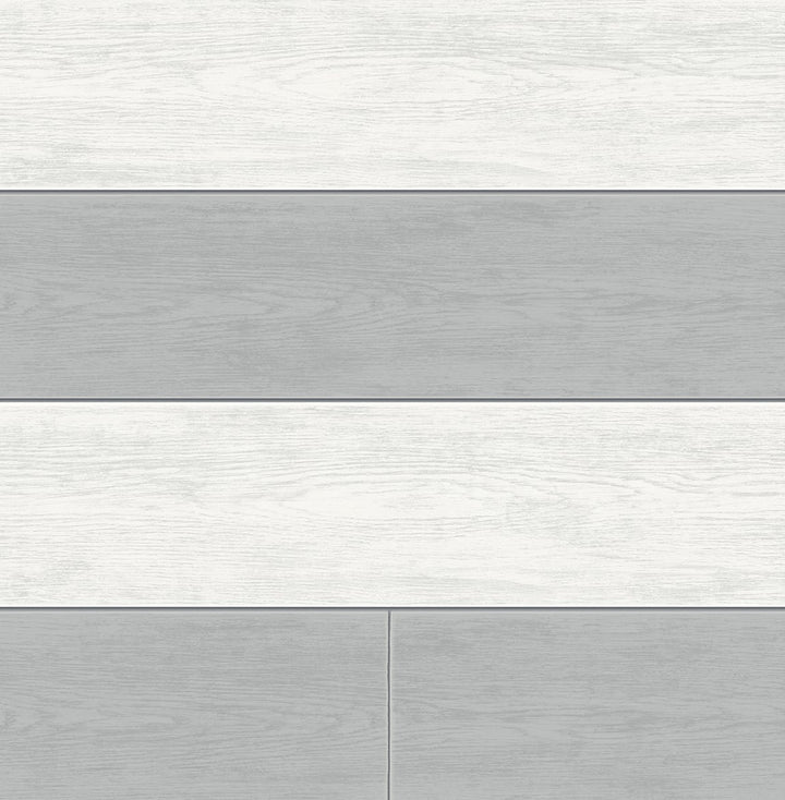 Two Toned Shiplap Argos Grey by Seabrook Wallpaper NextWall Peel & Stick United States 30.75 20.87" 20.5" - Fabric Carolina -
