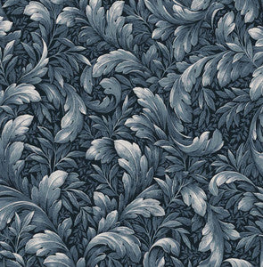 Acanthus Trail Navy Blue by Seabrook Wallpaper