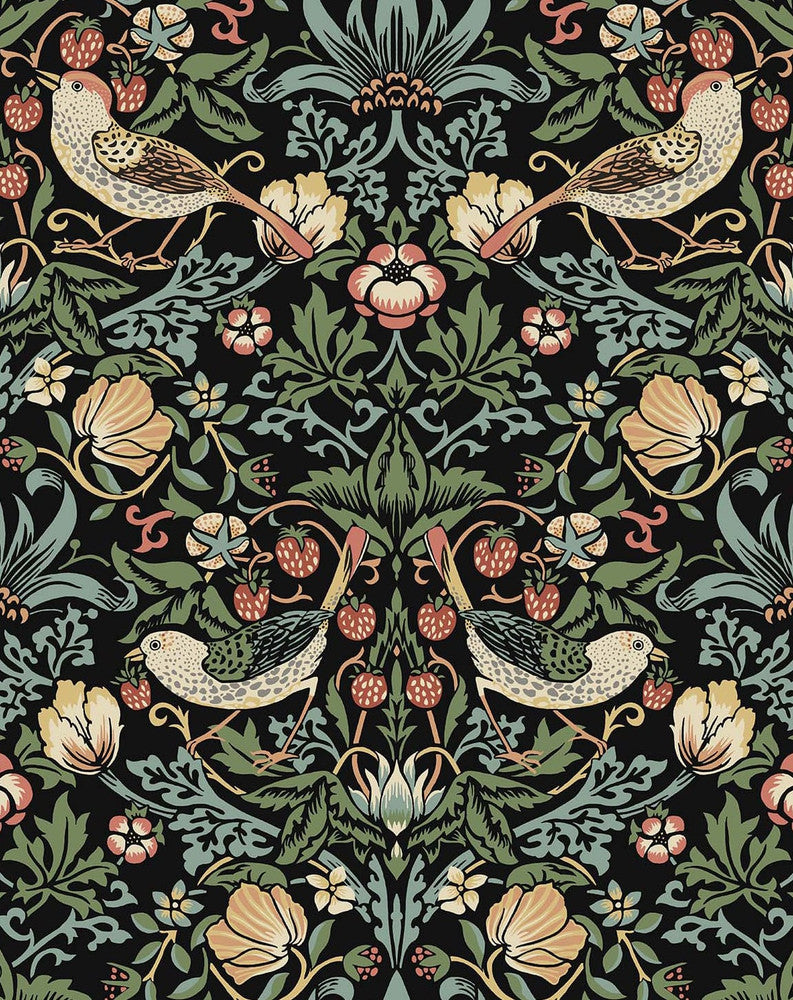 Aves Garden Ebony by Seabrook Wallpaper NextWall Peel & Stick United States 30.75 25.2" 20.5" - Fabric Carolina -