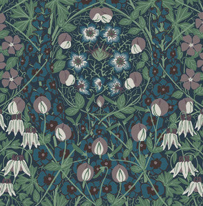 Tulip Garden Deep Ocean & Purple Haze by Seabrook Wallpaper