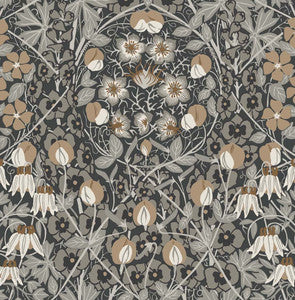 Tulip Garden Wrought Iron & Chamois by Seabrook Wallpaper