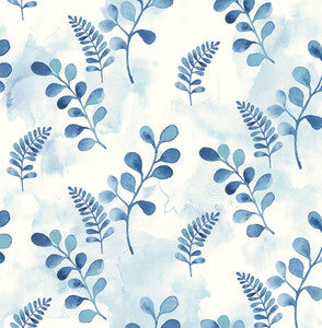 Woodland Walk Marine Blue by Seabrook Wallpaper