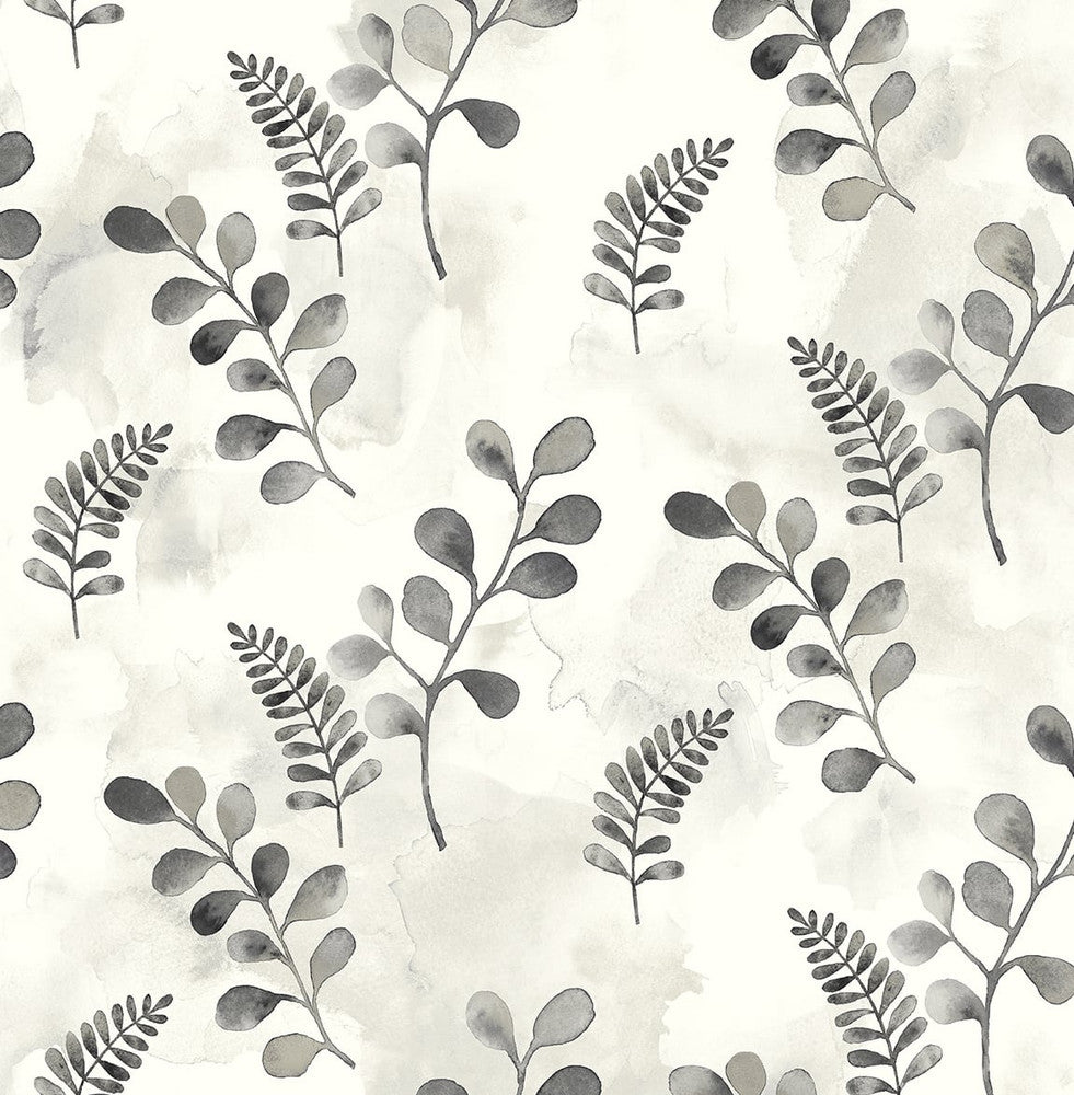 Woodland Walk Steel Grey by Seabrook Wallpaper NextWall Peel & Stick United States 30.75 20.87" 20.5" - Fabric Carolina -