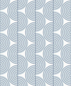 Zen Geo Prussian Blue by Seabrook Wallpaper
