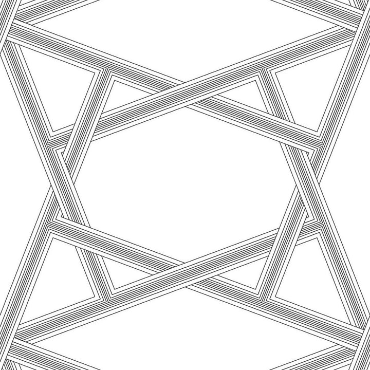 Crossroads Geo Onyx by Seabrook Wallpaper NextWall Peel & Stick United States 31.35 18" 20.9" - Fabric Carolina -