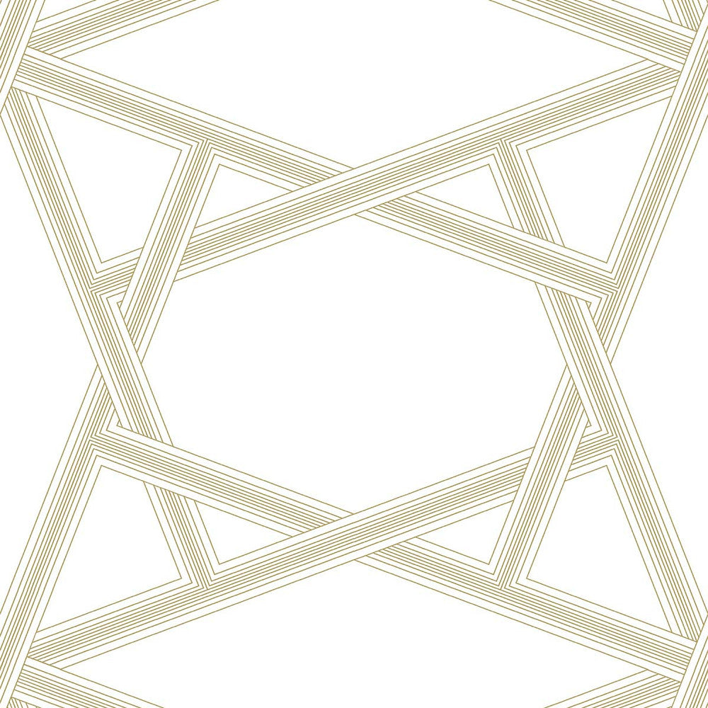 Crossroads Geo Metallic Gold by Seabrook Wallpaper NextWall Peel & Stick United States 31.35 18" 20.9" - Fabric Carolina -