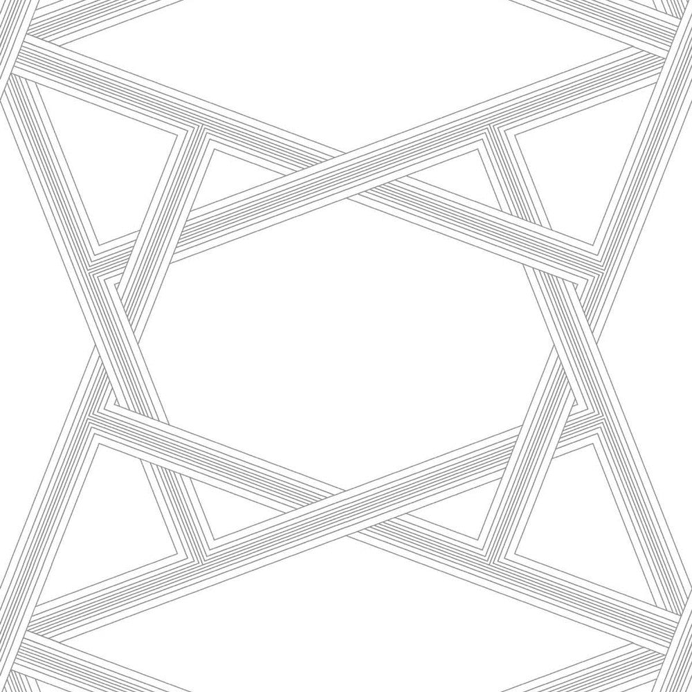 Crossroads Geo Metallic Silver by Seabrook Wallpaper NextWall Peel & Stick United States 31.35 18" 20.9" - Fabric Carolina -