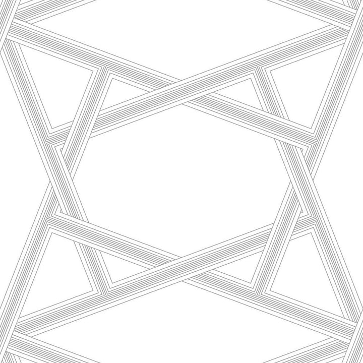 Crossroads Geo Metallic Silver by Seabrook Wallpaper NextWall Peel & Stick United States 31.35 18" 20.9" - Fabric Carolina -
