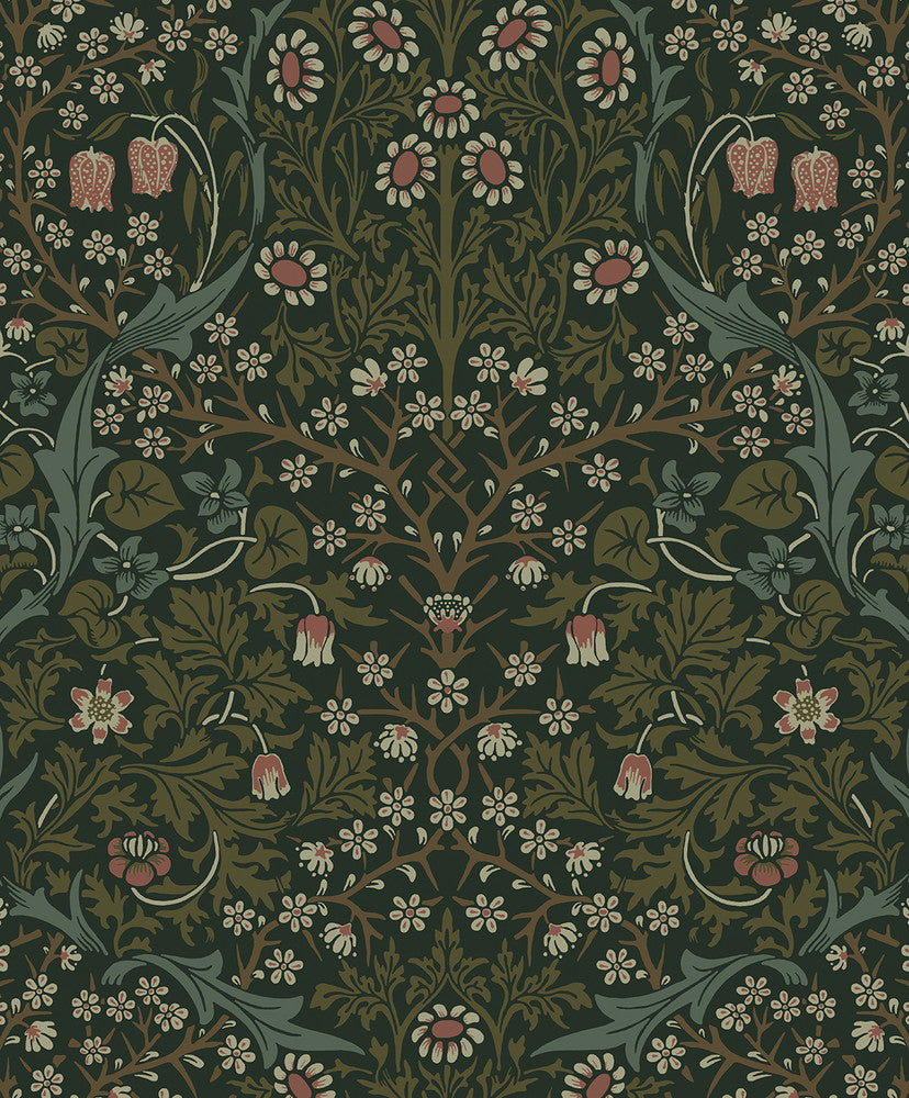 Victorian Garden Greenery by Seabrook Wallpaper NextWall Peel & Stick Netherlands 31.35 25.2" 20.9" - Fabric Carolina -