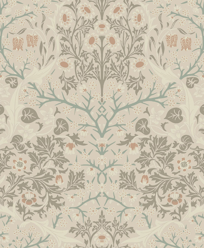 Victorian Garden Lunar Rock & Clay by Seabrook Wallpaper NextWall Peel & Stick United States 31.35 25.2" 20.9" - Fabric Carolina -