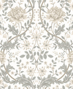 Honeysuckle Trail Ivory & Grey by Seabrook Wallpaper