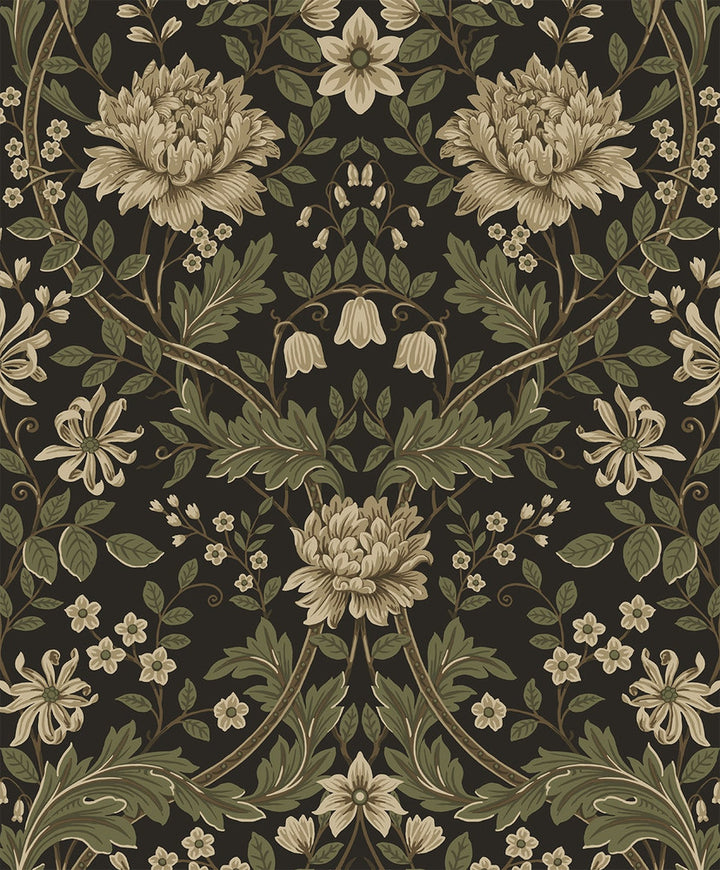 Honeysuckle Trail Brown & Sage by Seabrook Wallpaper NextWall Peel & Stick Netherlands 31.35 25.2" 20.9" - Fabric Carolina -