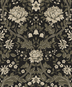 Honeysuckle Trail Ebony & Pavestone by Seabrook Wallpaper