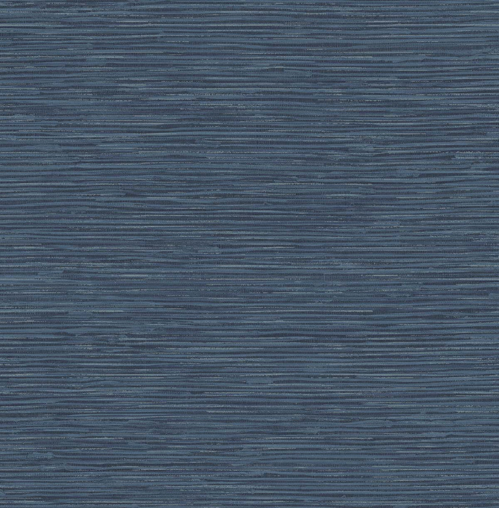 Cyrus Faux Grasscloth Naval Blue & Metallic Silver by Seabrook Wallpaper NextWall Peel & Stick United States 30.75 20.87" 20.5" - Fabric Carolina -