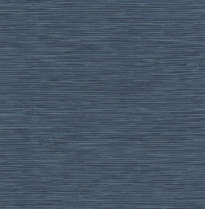 Cyrus Faux Grasscloth Naval Blue & Metallic Silver by Seabrook Wallpaper NextWall Peel & Stick United States 30.75 20.87" 20.5" - Fabric Carolina -