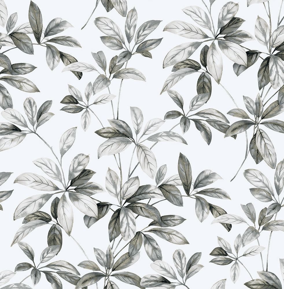 Leaf Trail Alloy by Seabrook Wallpaper NextWall Peel & Stick United States 30.75 20.87" 20.5" - Fabric Carolina -