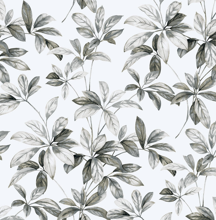 Leaf Trail Alloy by Seabrook Wallpaper NextWall Peel & Stick United States 30.75 20.87" 20.5" - Fabric Carolina -