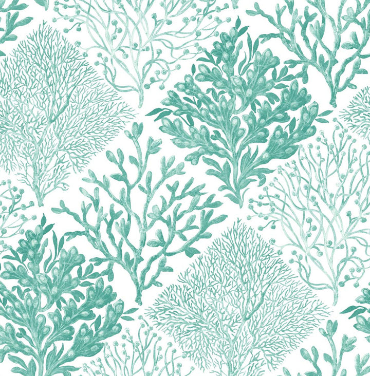 Seaweed Seaglass by Seabrook Wallpaper NextWall Peel & Stick United States 30.75 20.87" 20.5" - Fabric Carolina -