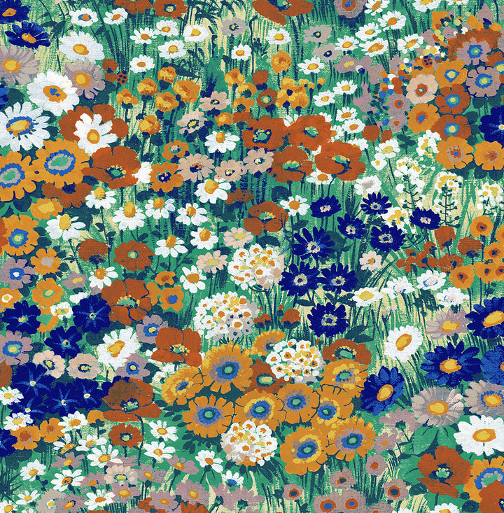 Floral Meadow Summer Glades & Terra Cotta by Seabrook Wallpaper NextWall Peel & Stick United States 30.75 20.87" 20.5" - Fabric Carolina -