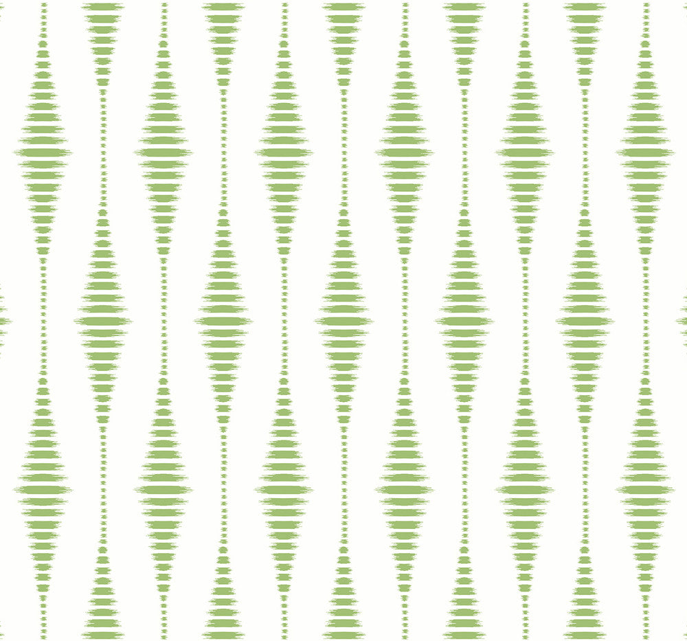 Striped Ikat Macaw Green by Seabrook Wallpaper NextWall Peel & Stick United States 40.5 12.6" 27" - Fabric Carolina -